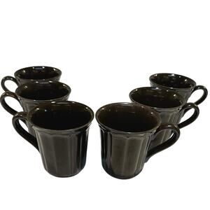 Noble Excellence Toscano Brown Coffee Tea Latte Mugs-Set of 6